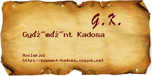 Gyémánt Kadosa névjegykártya